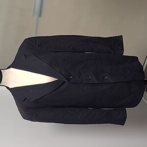 Oscar Jacobson Size 50R Dark Navy Pinstripe Wool Suit Jacket